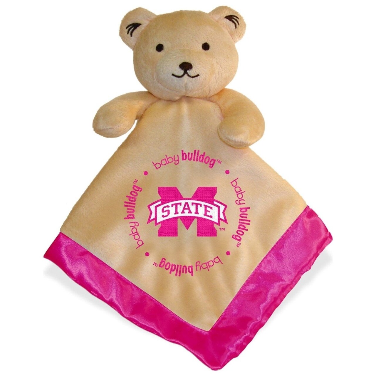 Mississippi State Bulldogs Security Bear Plush Pink 14X14 Embroidered Logo
